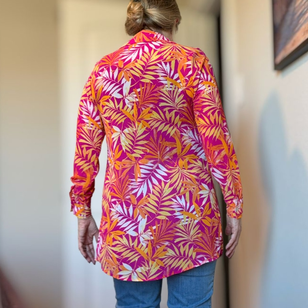 Tropical Print Button-Up Shirt - Picture 14 of 14